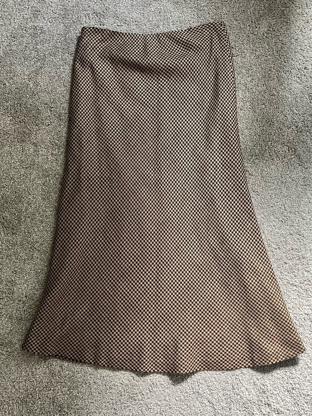Brown Hounds Tooth A-Line Maxi Skirt
